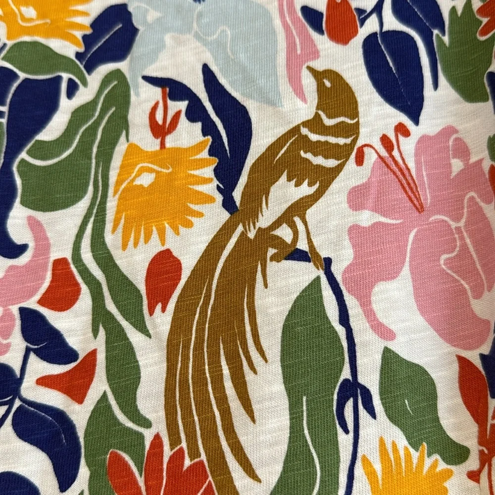 Boden Florrie Tropical Bird Floral Jersey Dress Cap Sleeve Pocket Stretch 16/18R - Picture 10 of 15